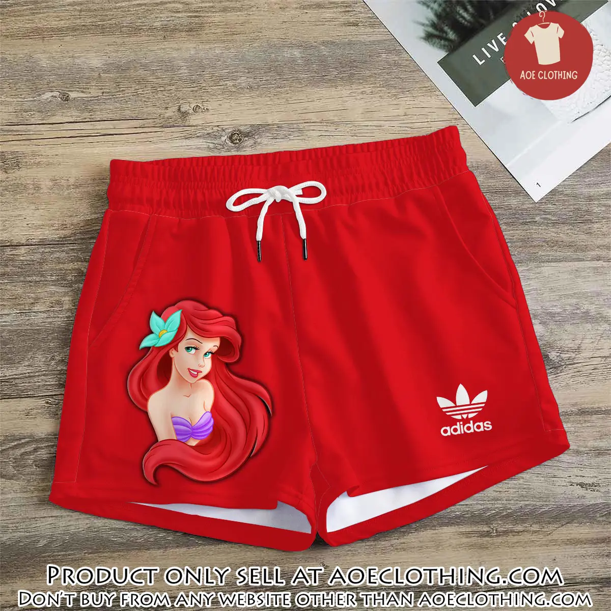 Premium ariel princess in adidas women shorts lady beach shorts wms1087 aoe2610528